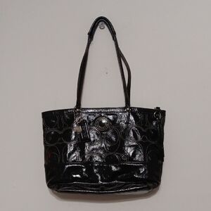 Coach F19198 Black Leather Embossed Purse